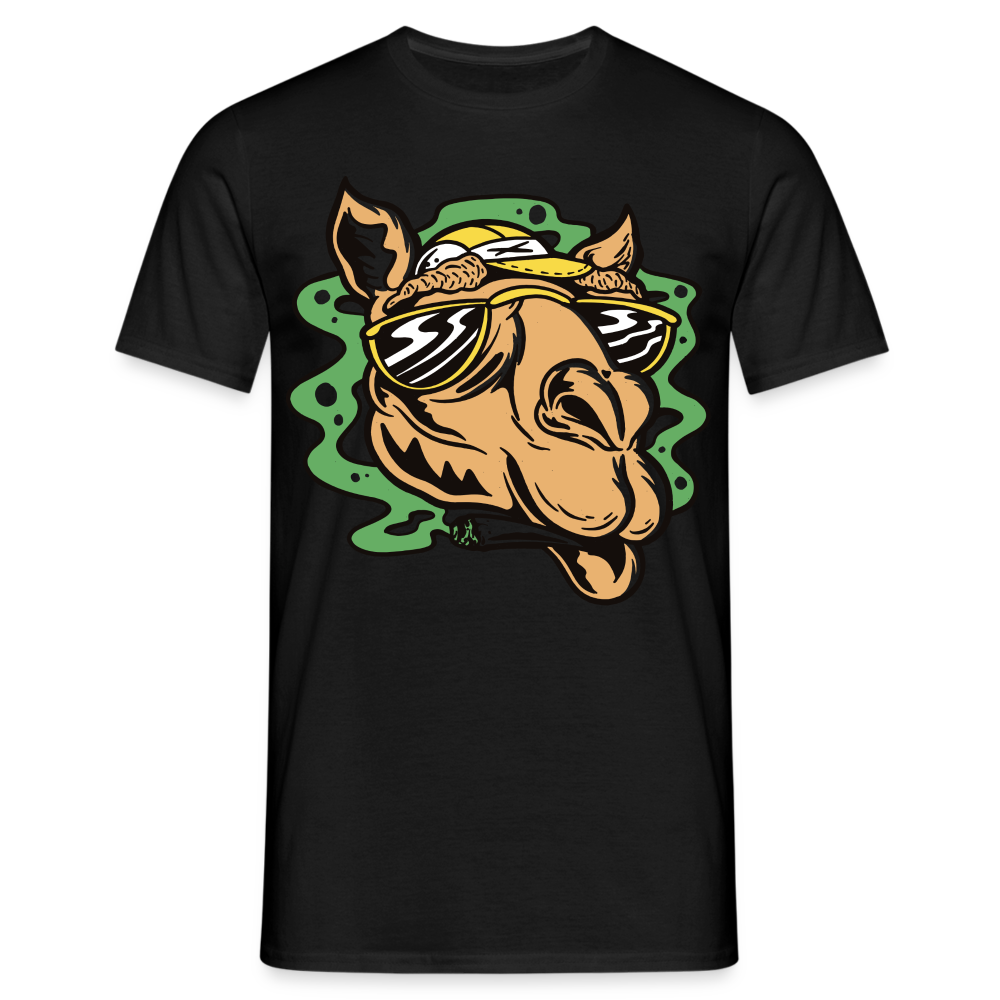 Luftiges Kamel Shirt Chilliges Kamel mit Tüte Fun T-Shirt - Schwarz