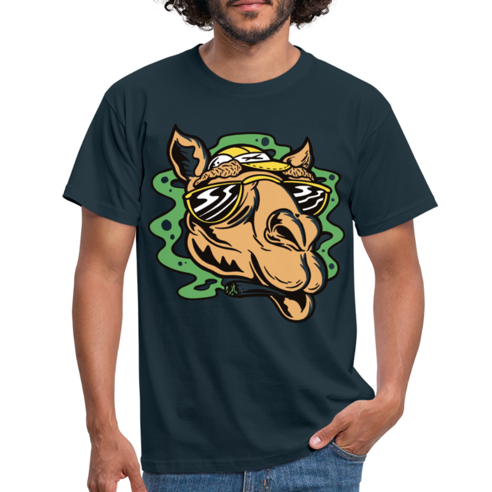 Luftiges Kamel Shirt Chilliges Kamel mit Tüte Fun T-Shirt - Navy