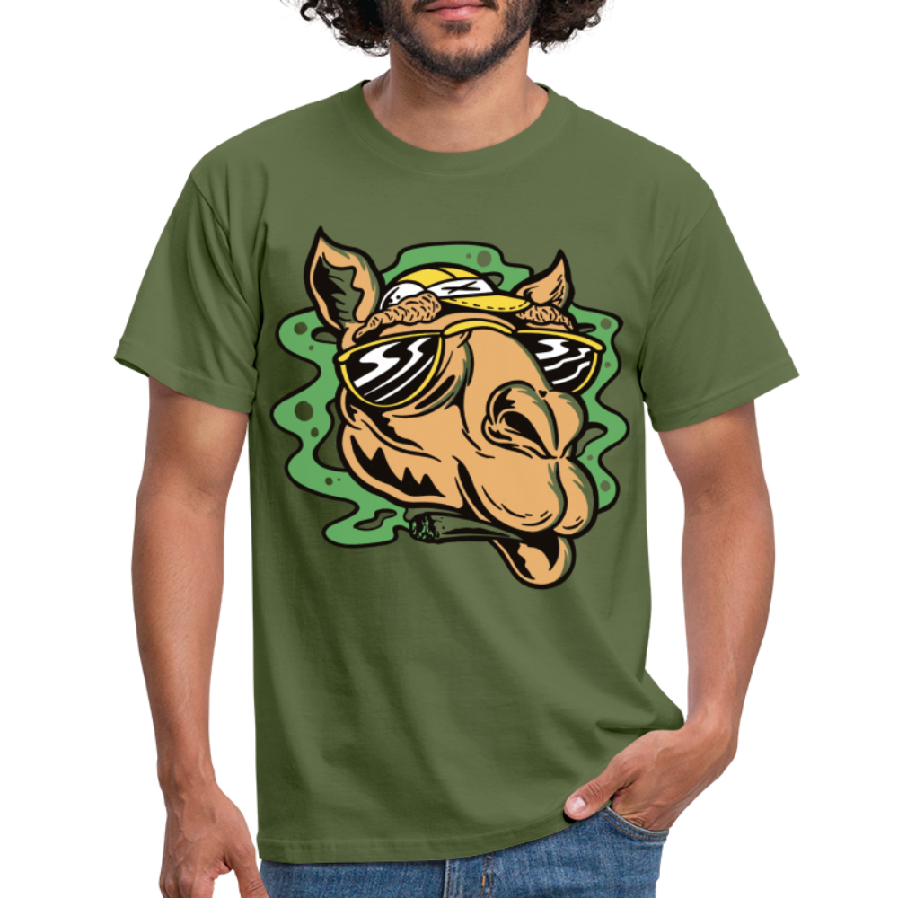 Luftiges Kamel Shirt Chilliges Kamel mit Tüte Fun T-Shirt - Militärgrün