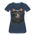 Main Coon Katze Shirt Portrait Katze Geschenk Frauen Premium T-Shirt - Navy