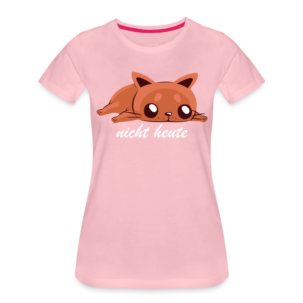 Faule Katze Shirt Nicht Heute Lustiges Fun Frauen Premium T-Shirt - Hellrosa