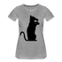 Katze und Wein Shirt Katze Wein Liebhaberin Frauen Premium T-Shirt - Grau meliert