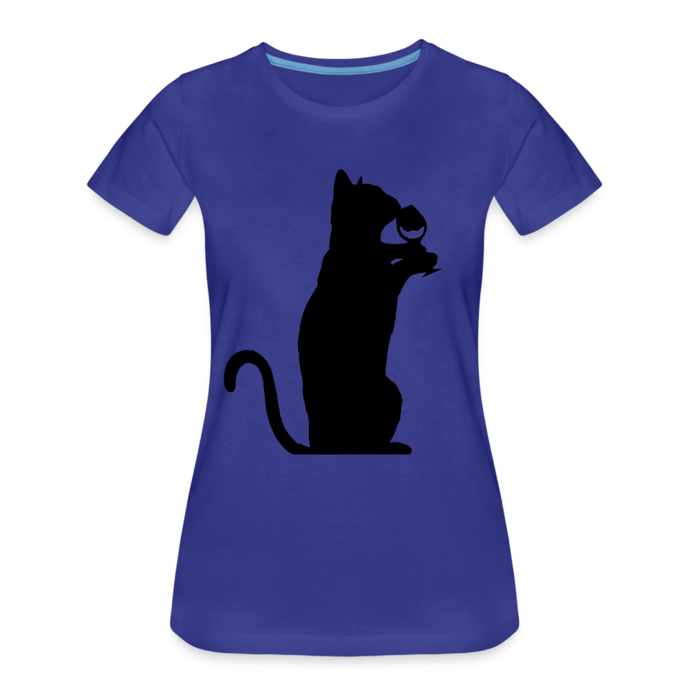 Katze und Wein Shirt Katze Wein Liebhaberin Frauen Premium T-Shirt - Königsblau