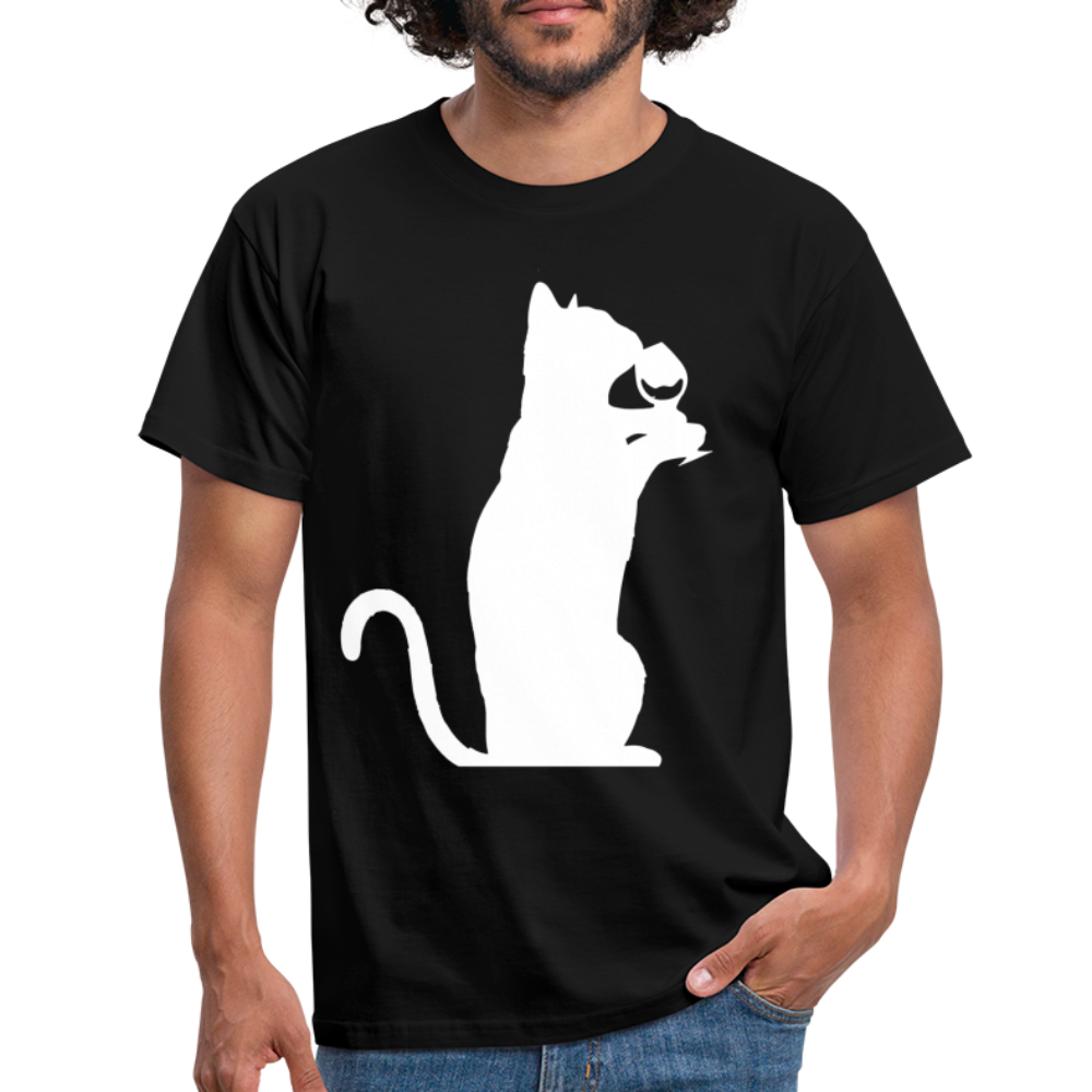 Katze und Wein Shirt Katze Wein Liebhaber T-Shirt - Schwarz