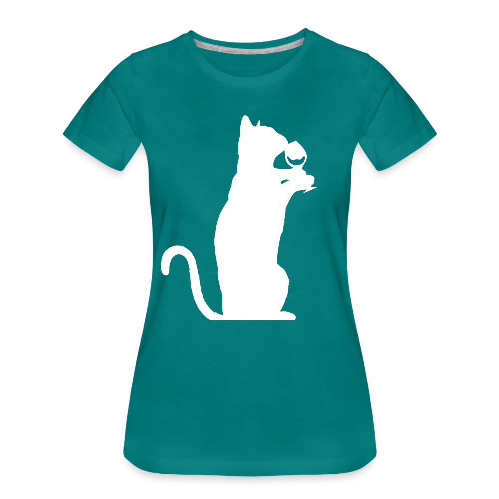 Katze und Wein Shirt Katze Wein Liebhaberin Frauen Premium T-Shirt - Divablau