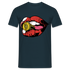 Kuss Lippen T-Shirt Kuss Mund mit Kugel Lustiges T-Shirt - Navy