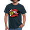 Kuss Lippen T-Shirt Kuss Mund mit Kugel Lustiges T-Shirt - Navy