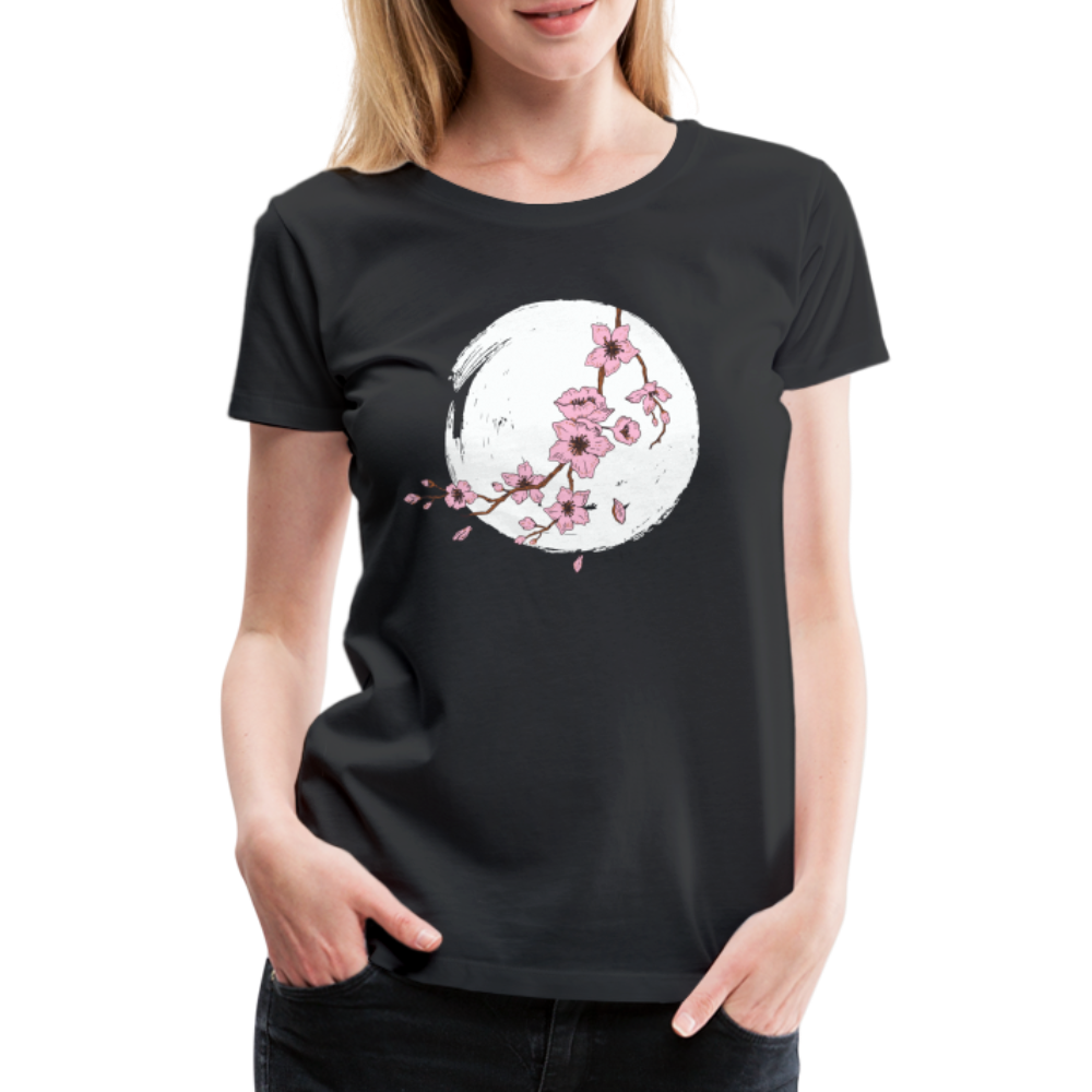Kunstvolle Blüten Shirt Frauen Premium T-Shirt - Schwarz