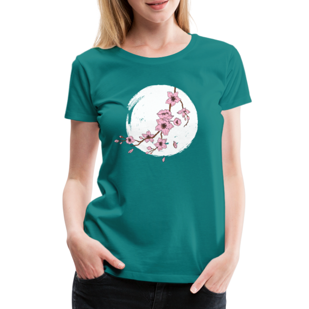 Kunstvolle Blüten Shirt Frauen Premium T-Shirt - Divablau
