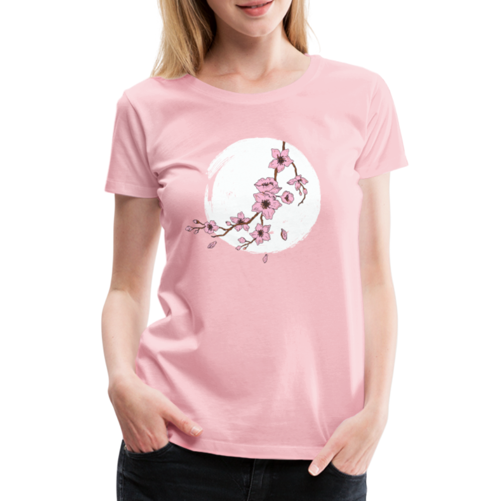 Kunstvolle Blüten Shirt Frauen Premium T-Shirt - Hellrosa