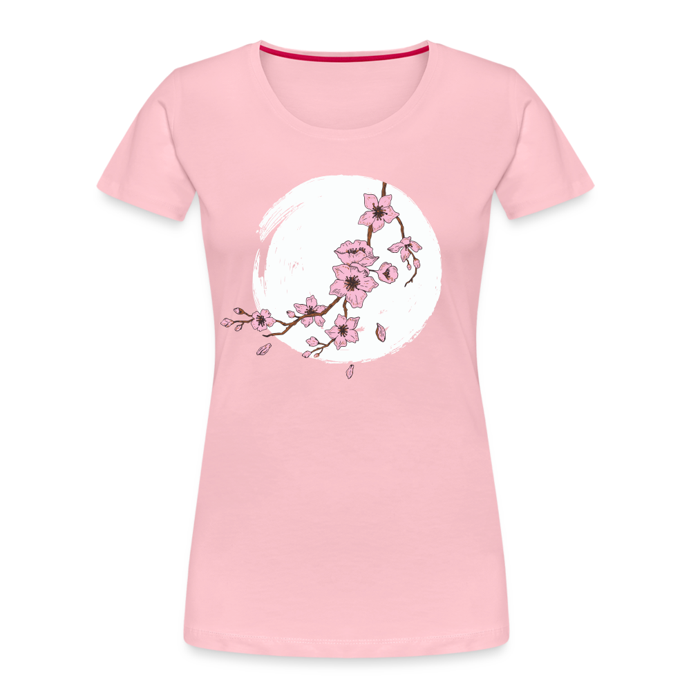 Kunstvolle Blüten Shirt Frauen Premium T-Shirt - Hellrosa