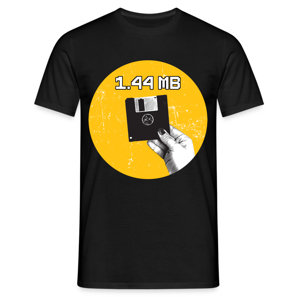 Retro Computer Diskette 1.44 MB Shirt Computer Nerd Lustiges T-Shirt - Schwarz