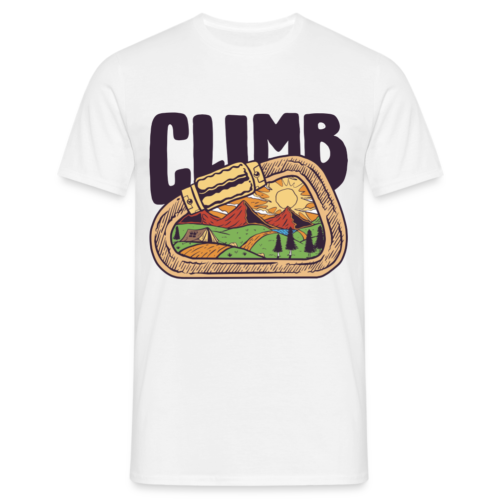 Berge Klettern Karabiner Wandern Lustiges Geschenk T-Shirt - Weiß