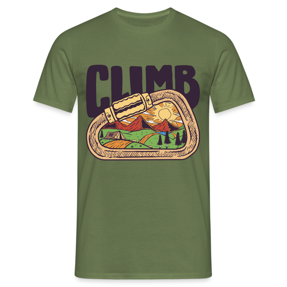 Berge Klettern Karabiner Wandern Lustiges Geschenk T-Shirt - Militärgrün