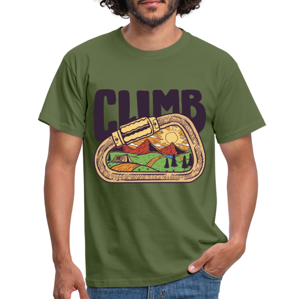 Berge Klettern Karabiner Wandern Lustiges Geschenk T-Shirt - Militärgrün