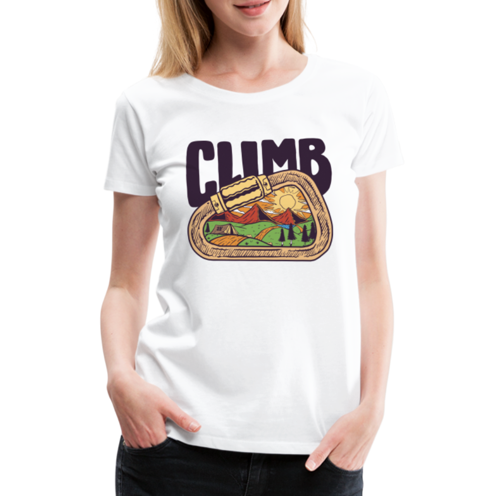Berge Klettern Karabiner Wandern Lustiges Geschenk Frauen Premium T-Shirt - Weiß