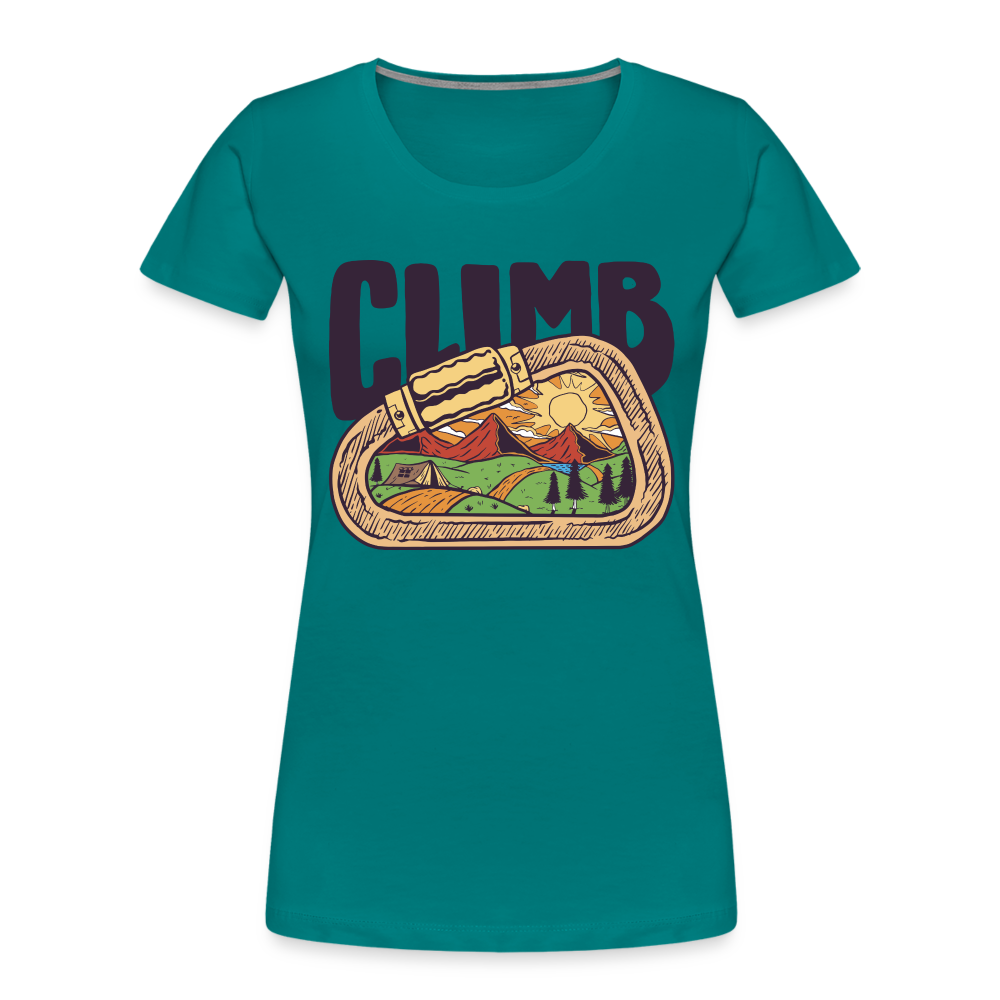 Berge Klettern Karabiner Wandern Lustiges Geschenk Frauen Premium T-Shirt - Divablau