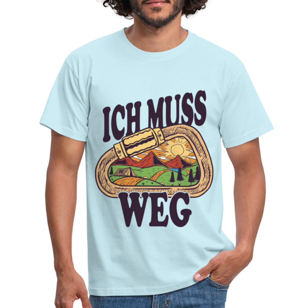 Berge Klettern Karabiner Wandern Ich muss Weg Lustiges Geschenk T-Shirt - Sky