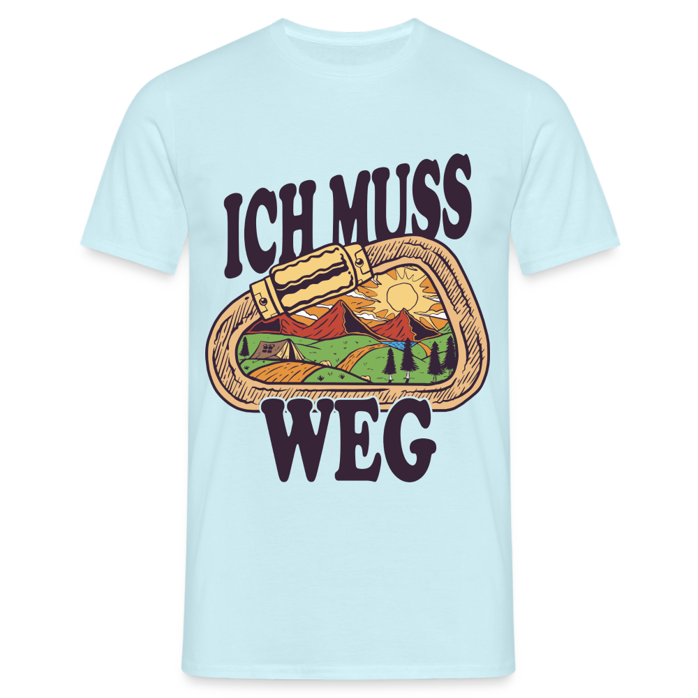 Berge Klettern Karabiner Wandern Ich muss Weg Lustiges Geschenk T-Shirt - Sky
