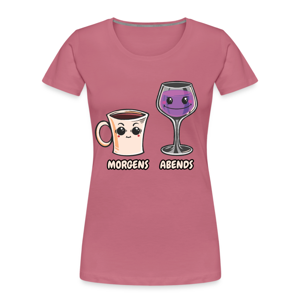 Kaffee Wein Shirt Morgens Kaffee Abends Weil Frauen Premium T-Shirt - Malve