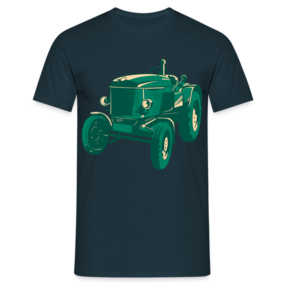 Bauer Landwirt Retro Traktor Shirt Traktor Liebhaber Geschenk T-Shirt - Navy