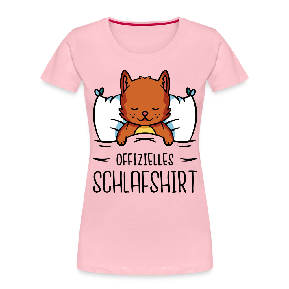 Katze Offizielles Schlafshirt Frauen Premium T-Shirt - Hellrosa