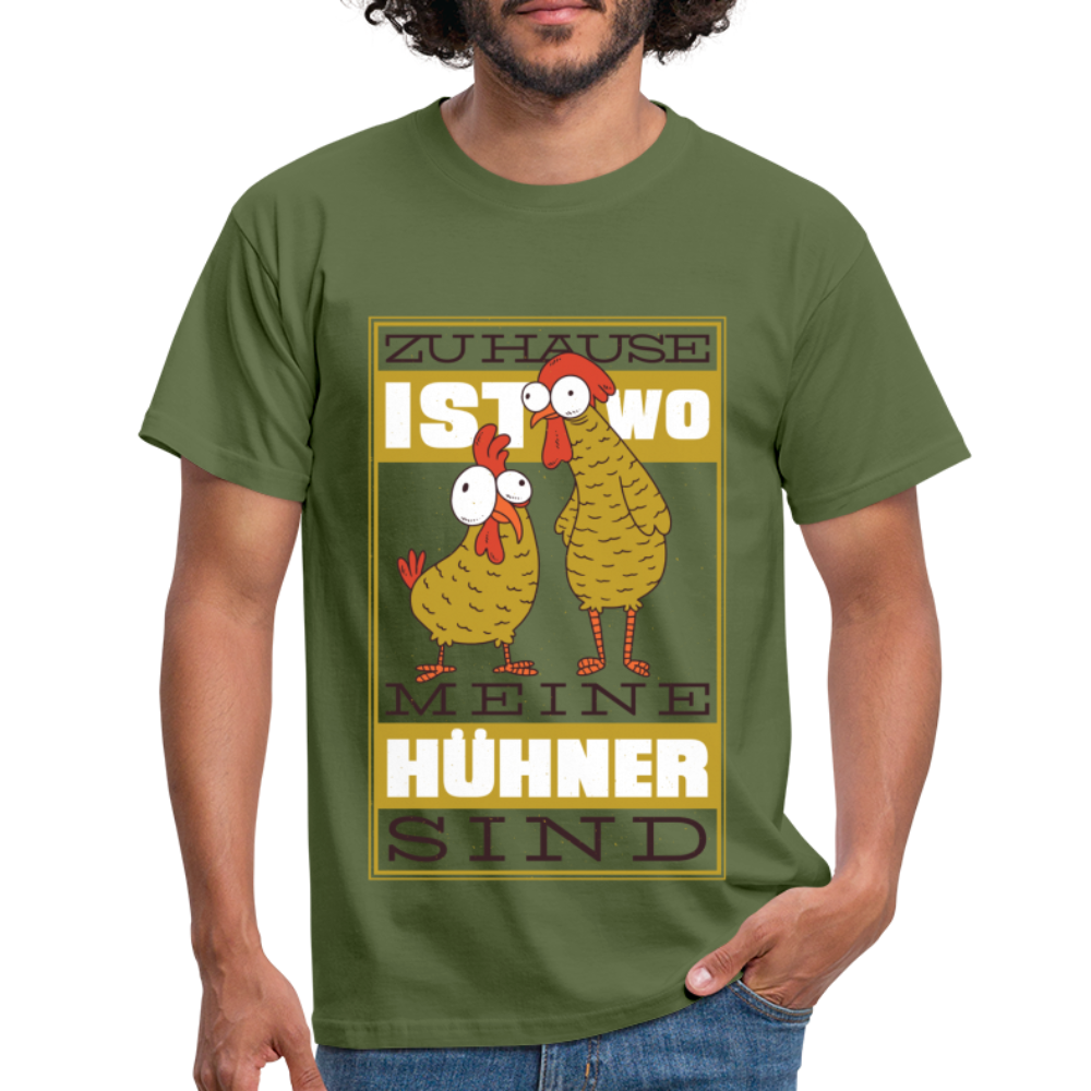 Bauer Landwirt Zu hause ist wo meine Hühner sind witziges T-Shirt - Militärgrün