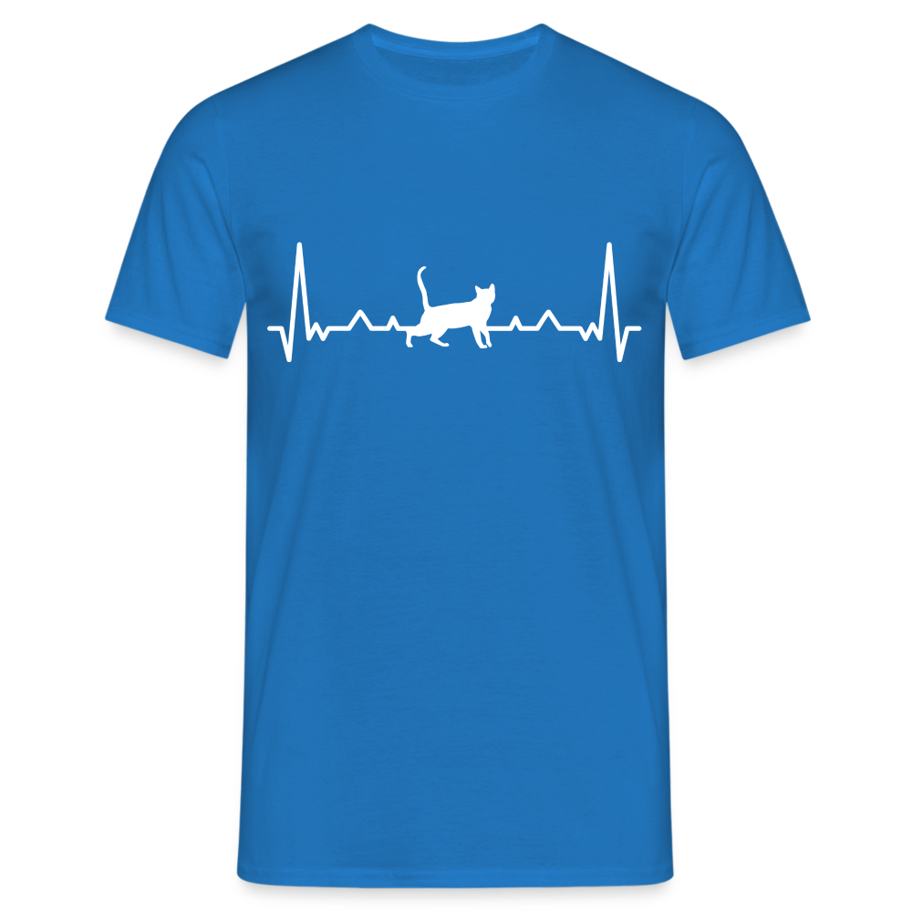 Katzen Liebhaber Shirt Katze EKG Herzschlag T-Shirt - Royalblau