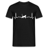 Katzen Liebhaber Shirt Katze EKG Herzschlag T-Shirt - Schwarz