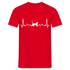 Katzen Liebhaber Shirt Katze EKG Herzschlag T-Shirt - Rot