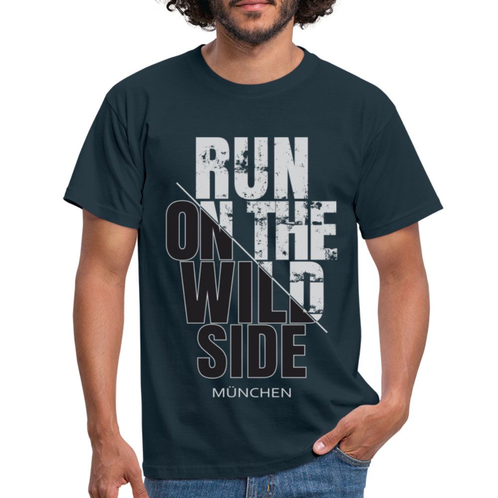 München Shirt Münchner Run on the wild Side Lustiges München T-Shirt - Navy