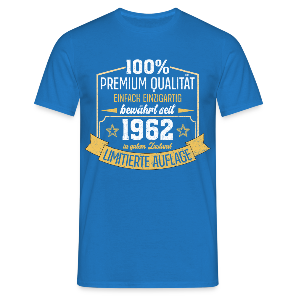 1962 Geburtstags Shirt Limitierte Auflage Jahrgang 1962 Geschenk T-Shirt - Royalblau