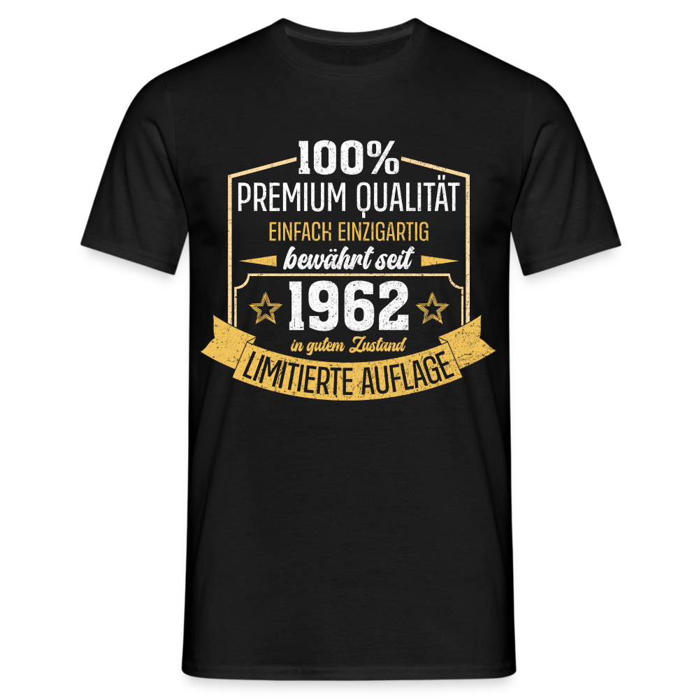 1962 Geburtstags Shirt Limitierte Auflage Jahrgang 1962 Geschenk T-Shirt - Schwarz