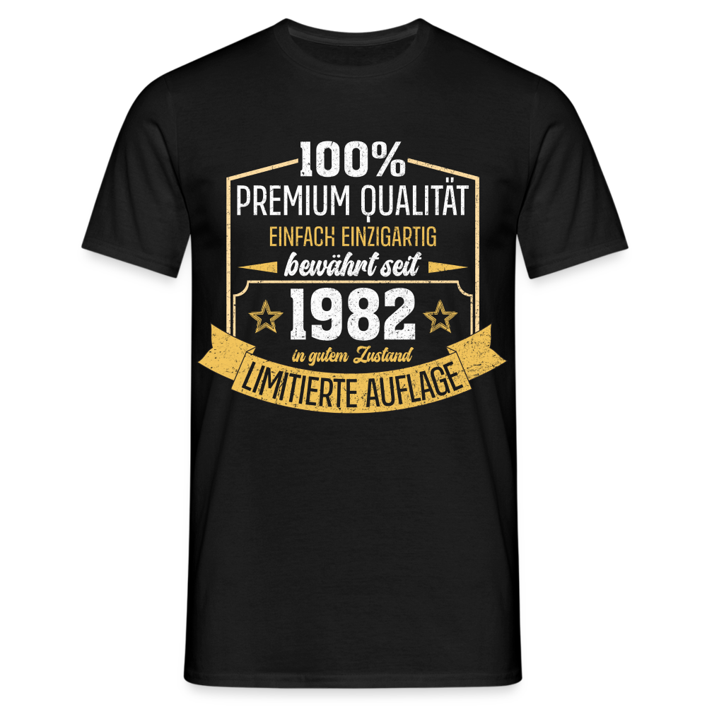 1982 Geburtstags Shirt Limitierte Auflage Jahrgang 1982 Geschenk T-Shirt - Schwarz
