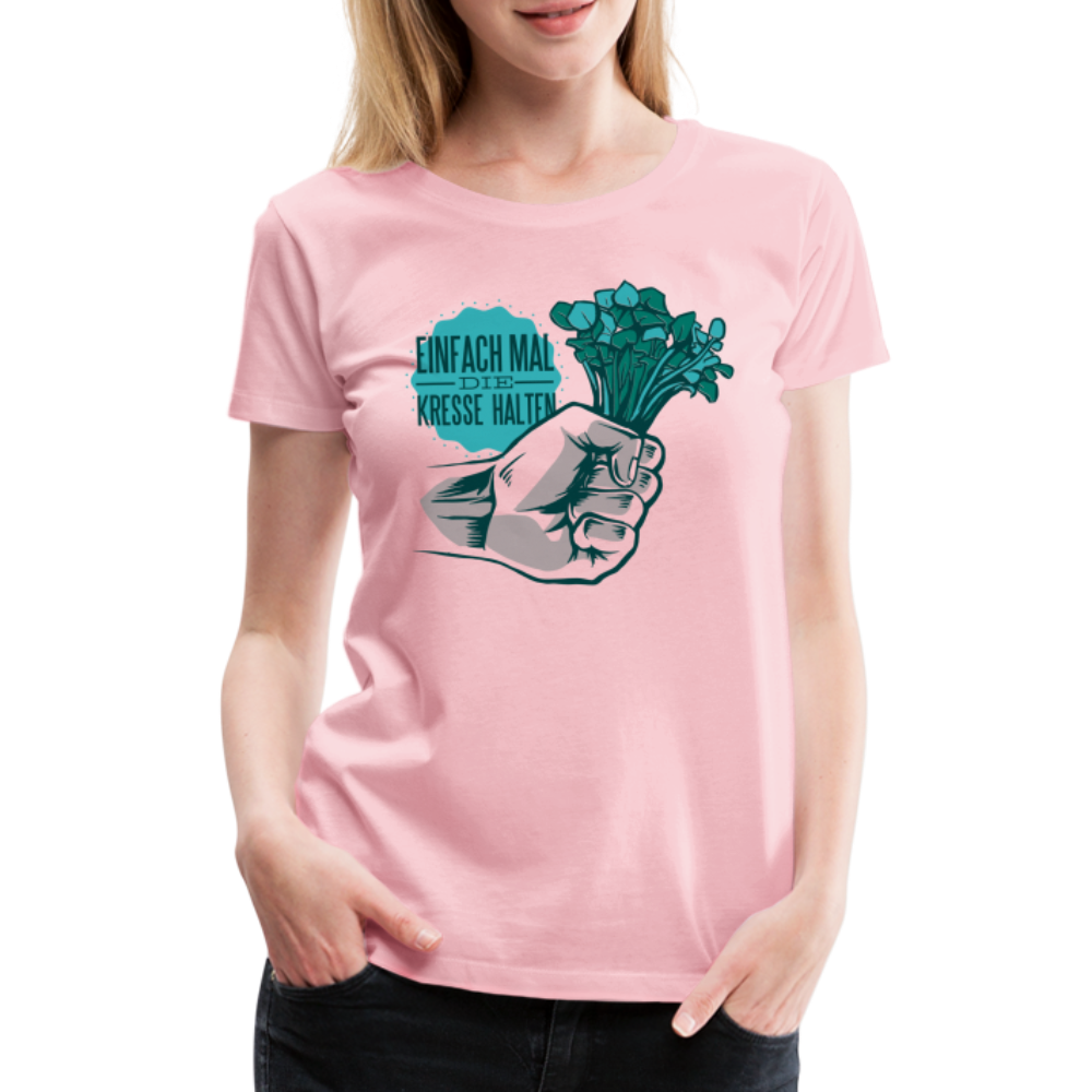 Garten Shirt Einfach mal die Kresse halten Lustiges Frauen Premium T-Shirt - Hellrosa