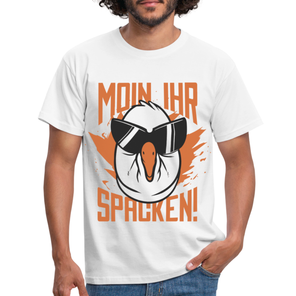 Hamburg Möwe Shirt Moin Ihr Spacken Lustig Sarkastisches T-Shirt - Weiß