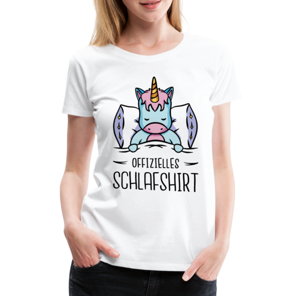 Einhorn offizielles Schlafshirt Lustiges Premium T-Shirt - Weiß