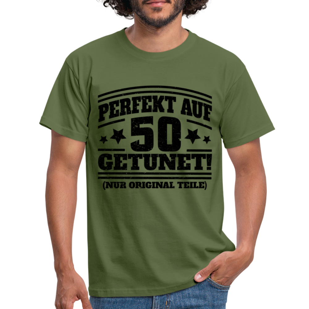 50. Geburtstags Shirt Perfekt auf 50 getunet Original Teile Geschenk T-Shirt - Militärgrün