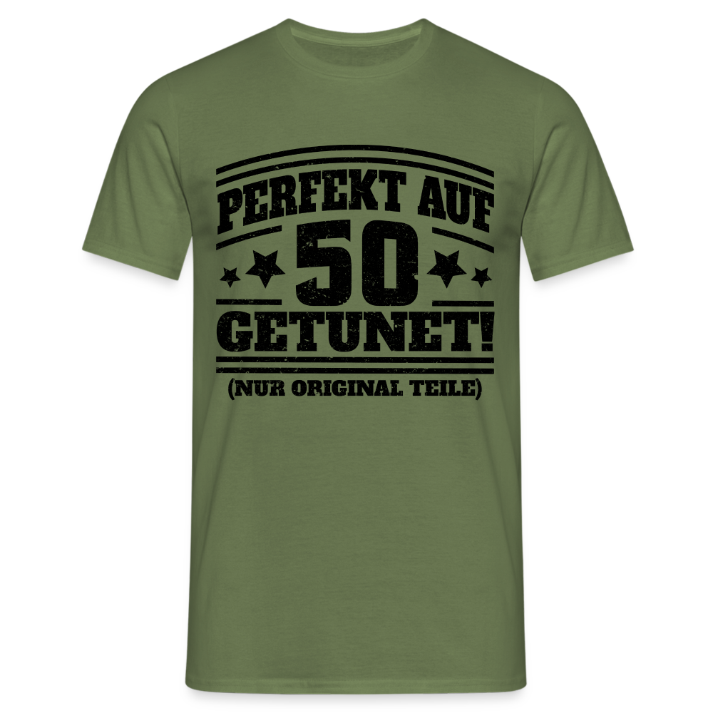 50. Geburtstags Shirt Perfekt auf 50 getunet Original Teile Geschenk T-Shirt - Militärgrün