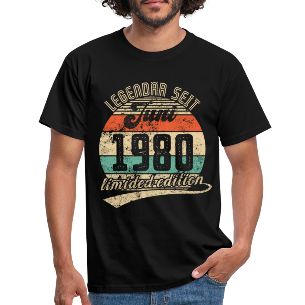 1980 Geburtstags Shirt Legendär seit JUNI 1980 Geschenkidee Geschenk T-Shirt - Schwarz