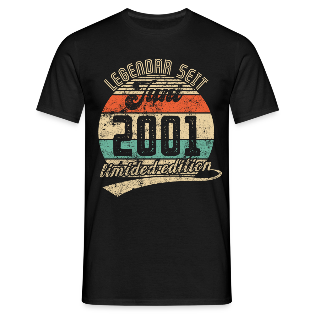 2001 Geburtstags Shirt Legendär seit JUNI 2001 Geschenkidee Geschenk T-Shirt - Schwarz