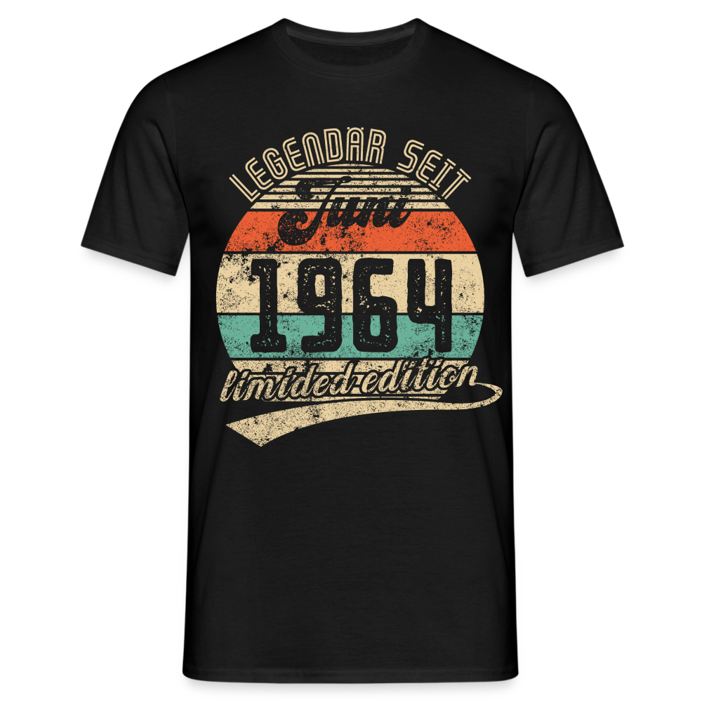 1964 Geburtstags Shirt Legendär seit JUNI 1964 Geschenkidee Geschenk T-Shirt - Schwarz