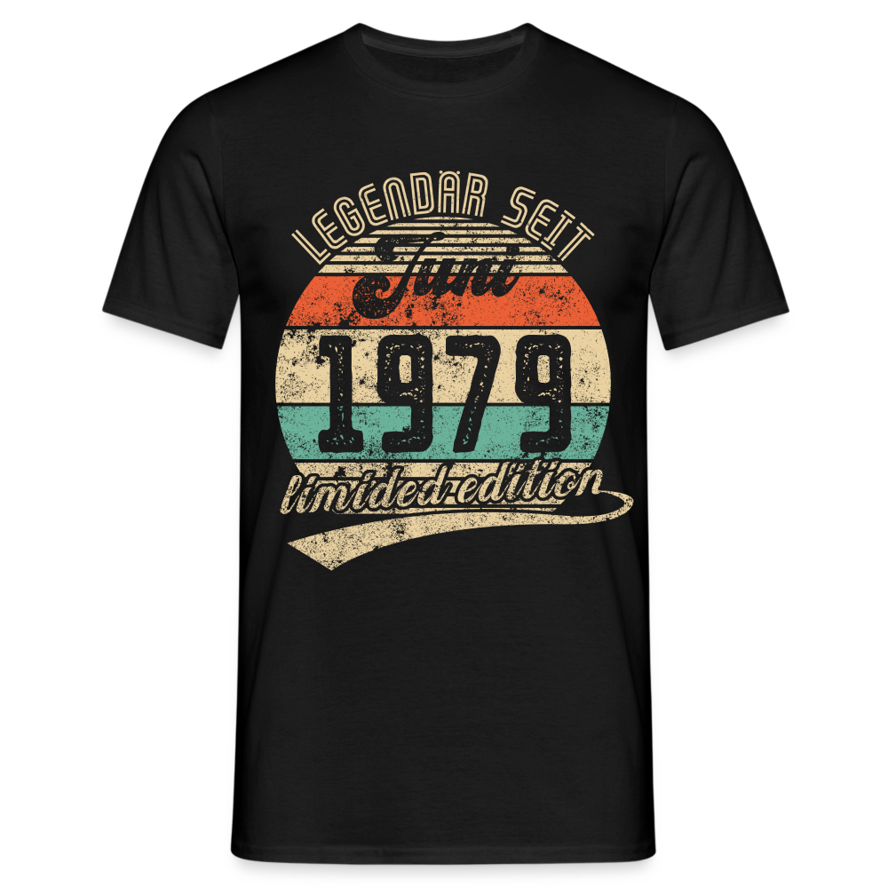 1979 Geburtstags Shirt Legendär seit JUNI 1979 Geschenkidee Geschenk T-Shirt - Schwarz