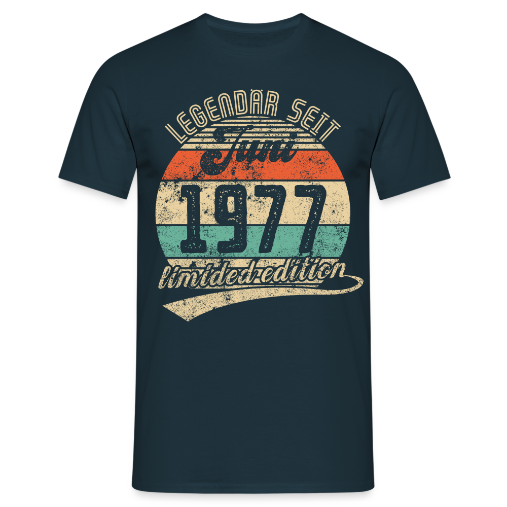 1977 Geburtstags Shirt Legendär seit JUNI 1977 Geschenkidee Geschenk T-Shirt - Navy