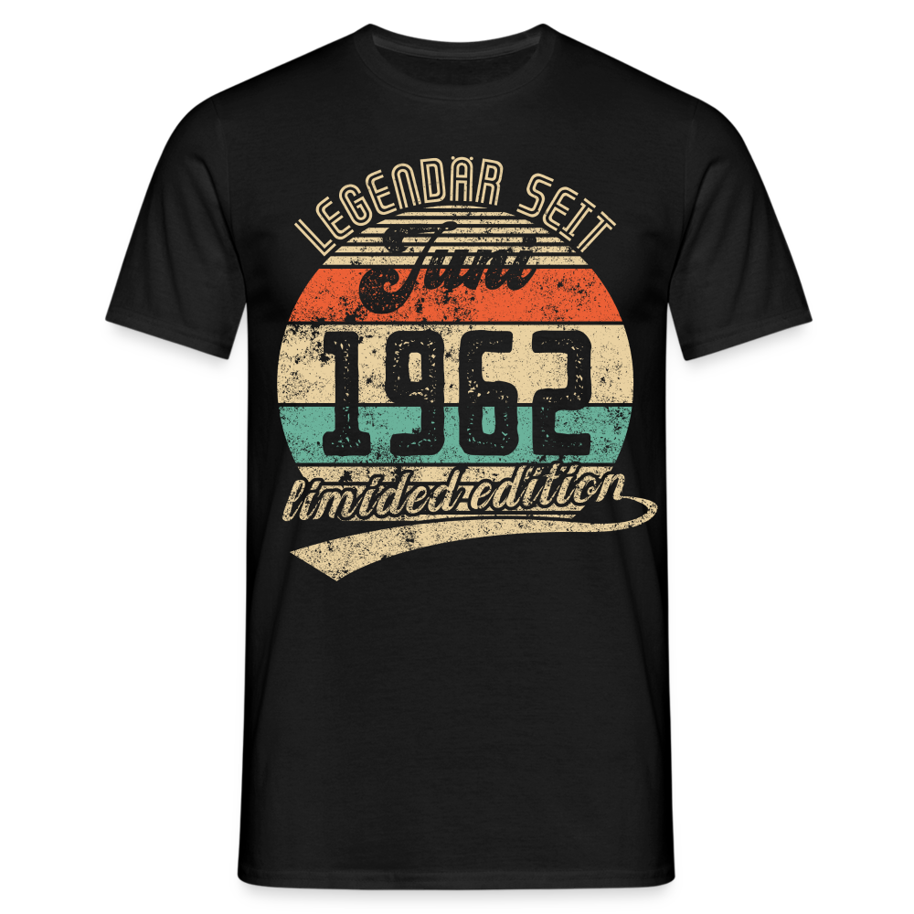 1962 Geburtstags Shirt Legendär seit JUNI 1962 Geschenkidee Geschenk T-Shirt - Schwarz