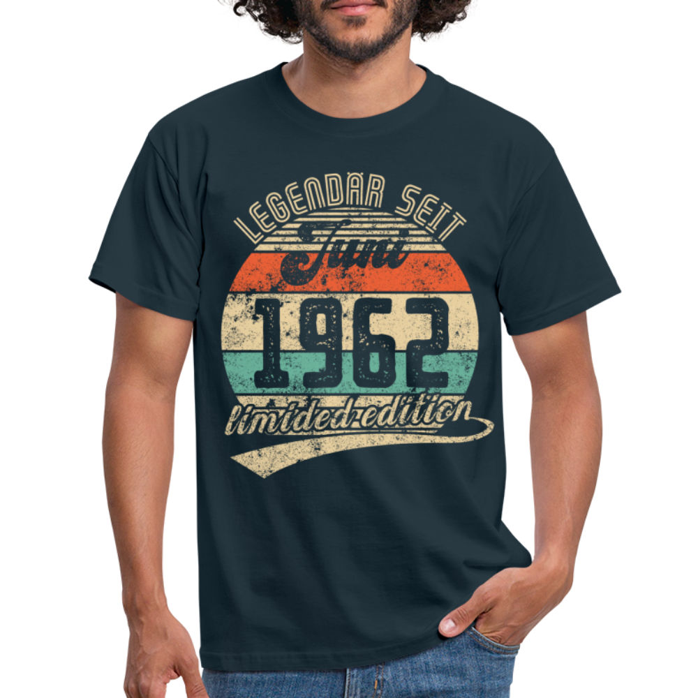 1962 Geburtstags Shirt Legendär seit JUNI 1962 Geschenkidee Geschenk T-Shirt - Navy