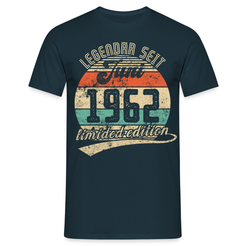 1962 Geburtstags Shirt Legendär seit JUNI 1962 Geschenkidee Geschenk T-Shirt - Navy