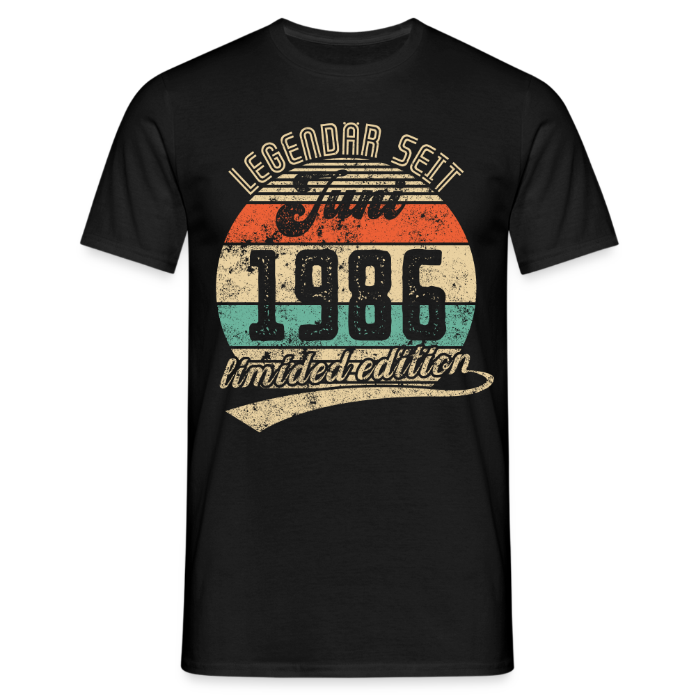 1986 Geburtstags Shirt Legendär seit JUNI 1986 Geschenkidee Geschenk T-Shirt - Schwarz