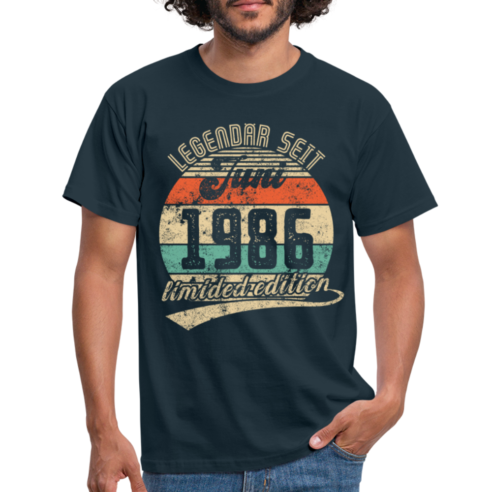 1986 Geburtstags Shirt Legendär seit JUNI 1986 Geschenkidee Geschenk T-Shirt - Navy