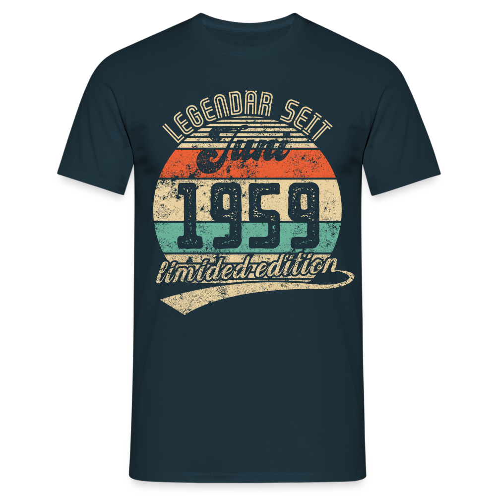 1959 Geburtstags Shirt Legendär seit JUNI 1959 Geschenkidee Geschenk T-Shirt - Navy